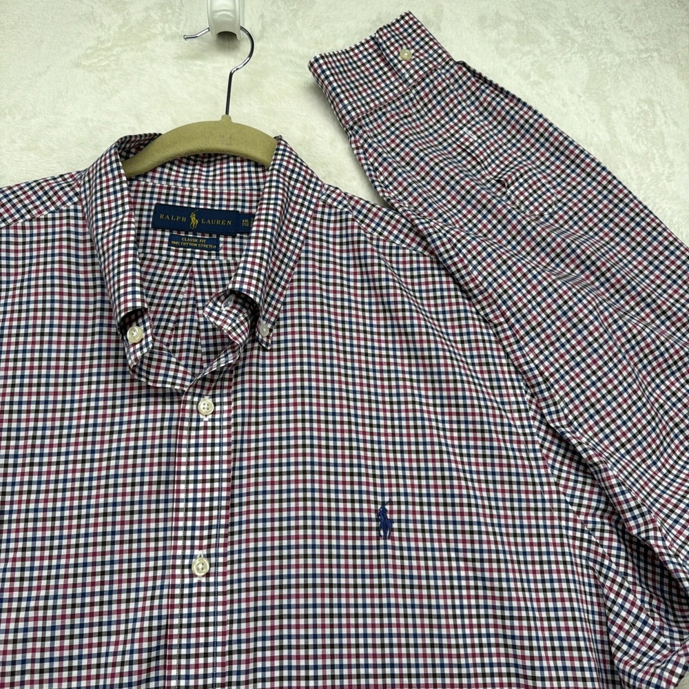 Ralph Lauren Shirt Men XXL‎ Classic Fit Plaid Button Down Preppy Casual